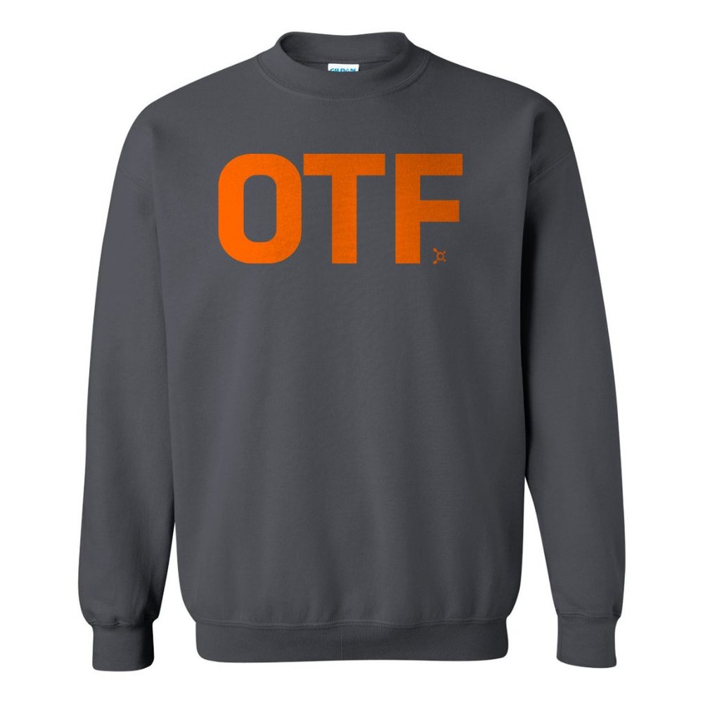 Men's Orange theory OTF Gildan crewneck sweatshirt Charcoal